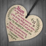 Mum Gifts From Daughter Son Wood Heart Plaque Birthday Christmas