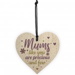 Mum Gift Wood Heart For Her Mummy Auntie Daughter Birthday