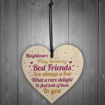 Neighbour Friendship Gift Handmade Wooden Heart Best Friend Sign