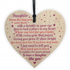 Daughter Gifts From Mum Dad Wood Heart Plaque Birthday Gift