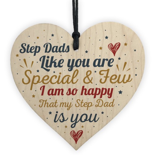 Step Dad Father Gift Christmas Birthday Gift Wood Heart Plaque 