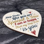 Step Dad Father Gift Christmas Birthday Gift Wood Heart Plaque 