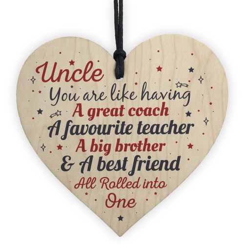UNCLE Best Friend Gift Wooden Heart Sign Birthday Gift For Uncle