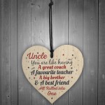 UNCLE Best Friend Gift Wooden Heart Sign Birthday Gift For Uncle