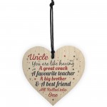 UNCLE Best Friend Gift Wooden Heart Sign Birthday Gift For Uncle