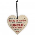 UNCLE BROTHER DAD Novelty Wood Heart Plaque Birthday Christmas