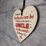 UNCLE BROTHER DAD Novelty Wood Heart Plaque Birthday Christmas