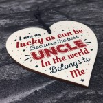 UNCLE BROTHER DAD Novelty Wood Heart Plaque Birthday Christmas