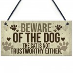 Beware Of The Dog Sign For Home Funny Gate Door Cat Sign Gift