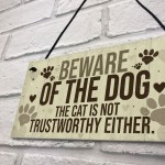 Beware Of The Dog Sign For Home Funny Gate Door Cat Sign Gift