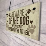 Beware Of The Dog Sign For Home Funny Gate Door Cat Sign Gift