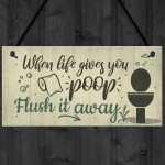 Bathroom Sign Shabby Chic Funny Poop Toilet Loo Door Sign Home 