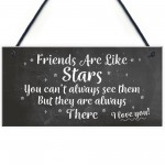 Best Friends Are Like Stars Friendship Sign Hanging Plaque Gift 