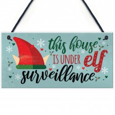 Funny Under Elf Surveillance Plaque Home Decor Christmas Decor