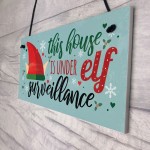 Funny Under Elf Surveillance Plaque Home Decor Christmas Decor