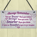 Stronger Inspirational Wall Plaque Friendship Gifts Quote Heart