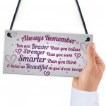 Stronger Inspirational Wall Plaque Friendship Gifts Quote Heart