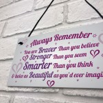 Stronger Inspirational Wall Plaque Friendship Gifts Quote Heart