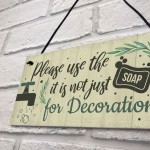 Bathroom Sign Shabby Chic Funny Toilet Sink Loo Hanging Plaque