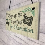 Bathroom Sign Shabby Chic Funny Toilet Sink Loo Hanging Plaque
