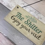 Shabby Chic Welcome Bathroom Sign Funny Hanging Wall Door Plaque