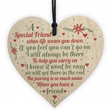 Friendship FRIEND Gift Wooden Heart Birthday Christmas Thank You