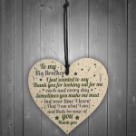 Gifts For Brother Wooden Heart Thank You Birthday Christmas Gift