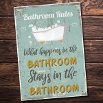 Shabby Chic What Happens In The Bathroom Funny Sign Plaque