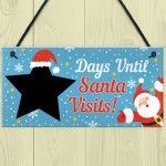 CHALKBOARD Christmas Santa Countdown Family Wall Sign Advent 