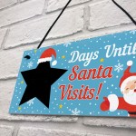 CHALKBOARD Christmas Santa Countdown Family Wall Sign Advent 