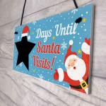 CHALKBOARD Christmas Santa Countdown Family Wall Sign Advent 