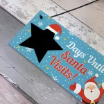 CHALKBOARD Christmas Santa Countdown Family Wall Sign Advent 