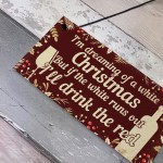 Funny Alcohol Sign Hanging Plaque Christmas Decoration Xmas Gift