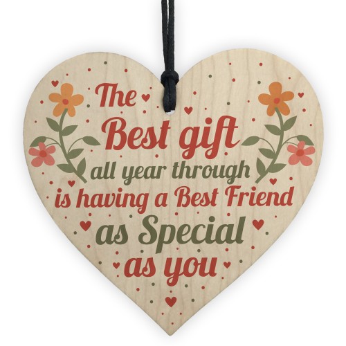 Best Friend Friendship Plaque Thank You Gift Wood Heart Keepsake