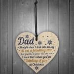 Dad Memorial Gift Christmas Tree Bauble Grave Wood Hanging Heart