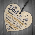 Dad Memorial Gift Christmas Tree Bauble Grave Wood Hanging Heart