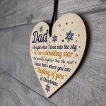 Dad Memorial Gift Christmas Tree Bauble Grave Wood Hanging Heart