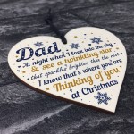Dad Memorial Gift Christmas Tree Bauble Grave Wood Hanging Heart