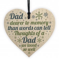 Memorial Christmas Tree Bauble DAD Grave Wooden Hanging Heart 