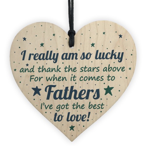 Dad Birthday Card Gifts From Bump Daughter Son Wooden Heart 