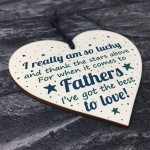 Dad Birthday Card Gifts From Bump Daughter Son Wooden Heart 