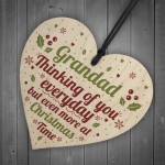 GRANDAD Memorial Christmas Bauble Wooden Heart Plaque Xmas