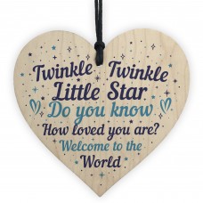 Baby Shower Party Gift Baby Girl Boy Wooden Heart Mum Dad Gift