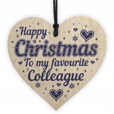 Colleague Christmas Secret Santa Gifts Wood Heart Friendship