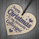 Colleague Christmas Secret Santa Gifts Wood Heart Friendship