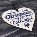 Colleague Christmas Secret Santa Gifts Wood Heart Friendship
