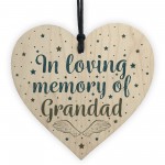 GRANDAD Memorial Plaques Wooden Heart Christmas Bauble Dad Gifts