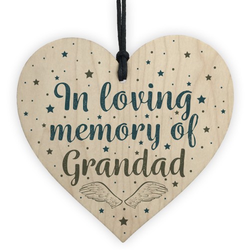 GRANDAD Memorial Plaques Wooden Heart Christmas Bauble Dad Gifts