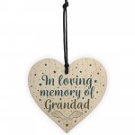 GRANDAD Memorial Plaques Wooden Heart Christmas Bauble Dad Gifts