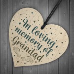 GRANDAD Memorial Plaques Wooden Heart Christmas Bauble Dad Gifts